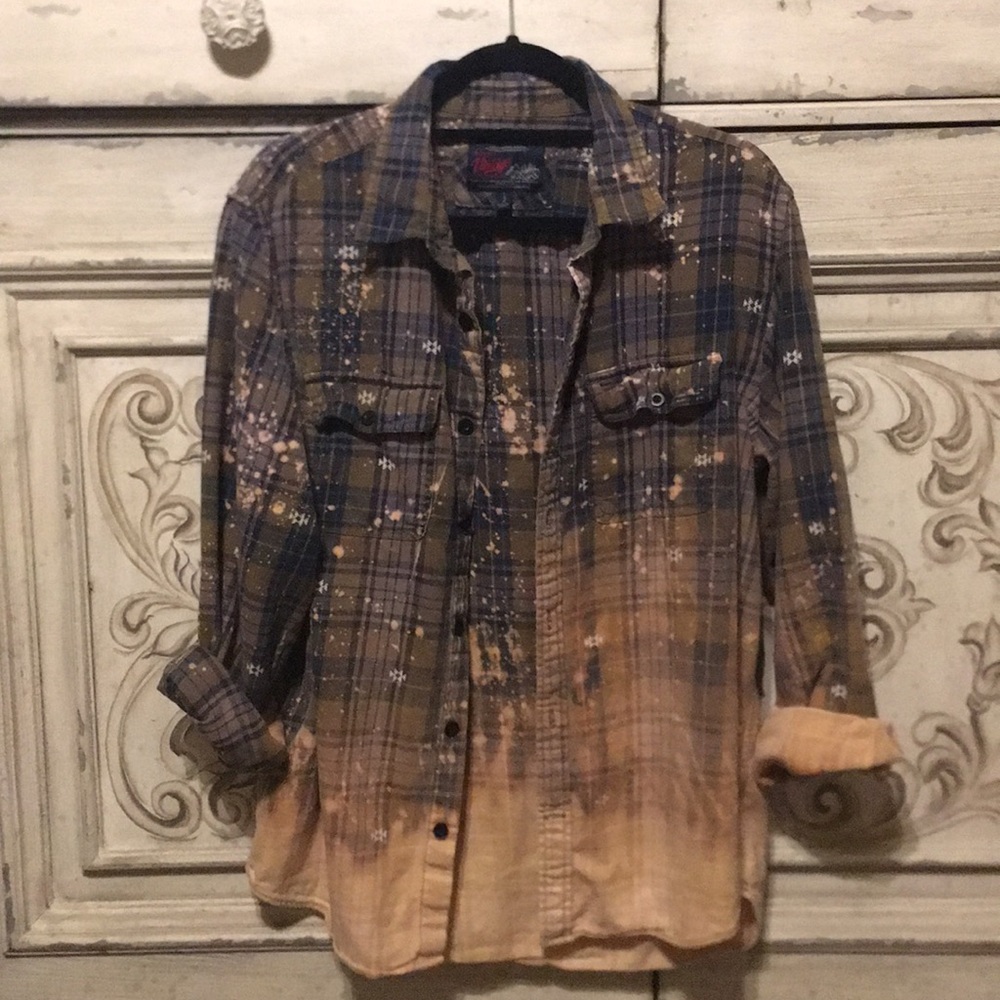 ✨✨SOLD✨✨Handmade dip dyed over sized flannel